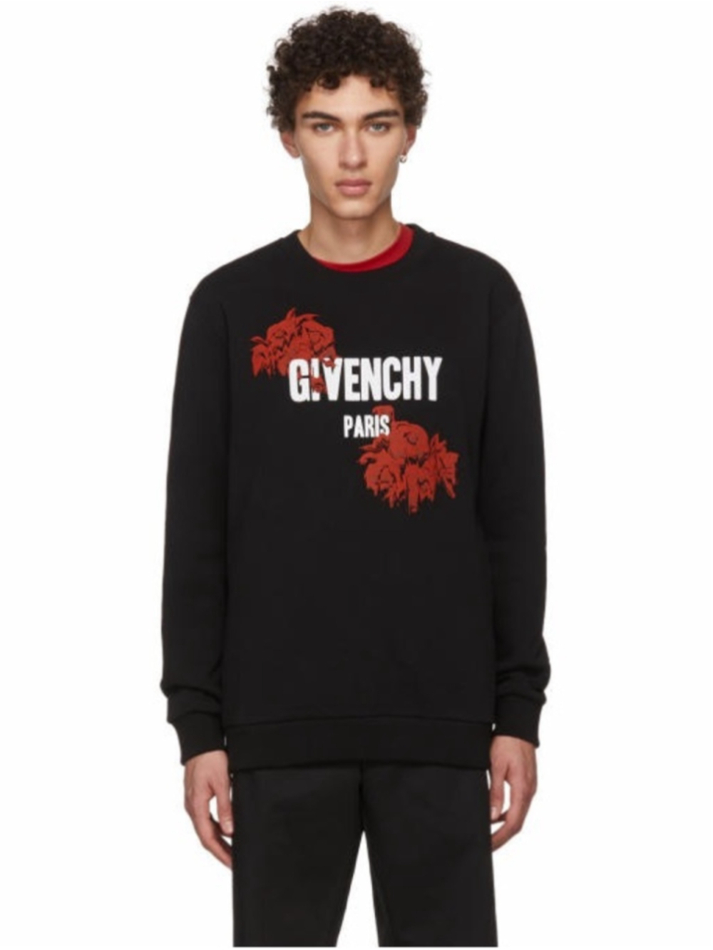 Givenchy Logo And Roses Sweatshirt Black Size L